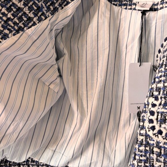 NWT Christian Lacroix Tweed Collarless Cropped Blazer - Picture 10 of 13